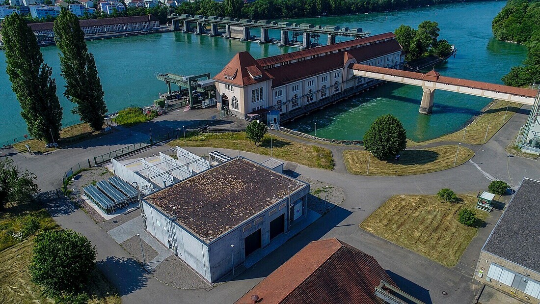 Luftaufnahme der Power-to-Gas-Anlage in Grenzach-Wyhlen