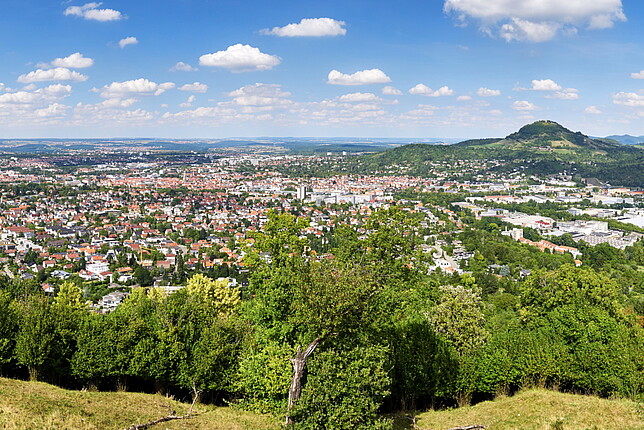 Luftaufnahme mit Blick auf Reutlingen